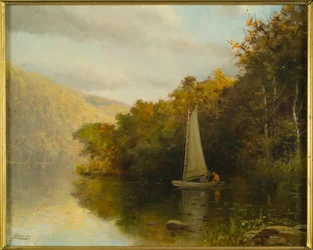 Voilier sur la rivière, vers 1875